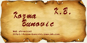 Kozma Bunović vizit kartica
